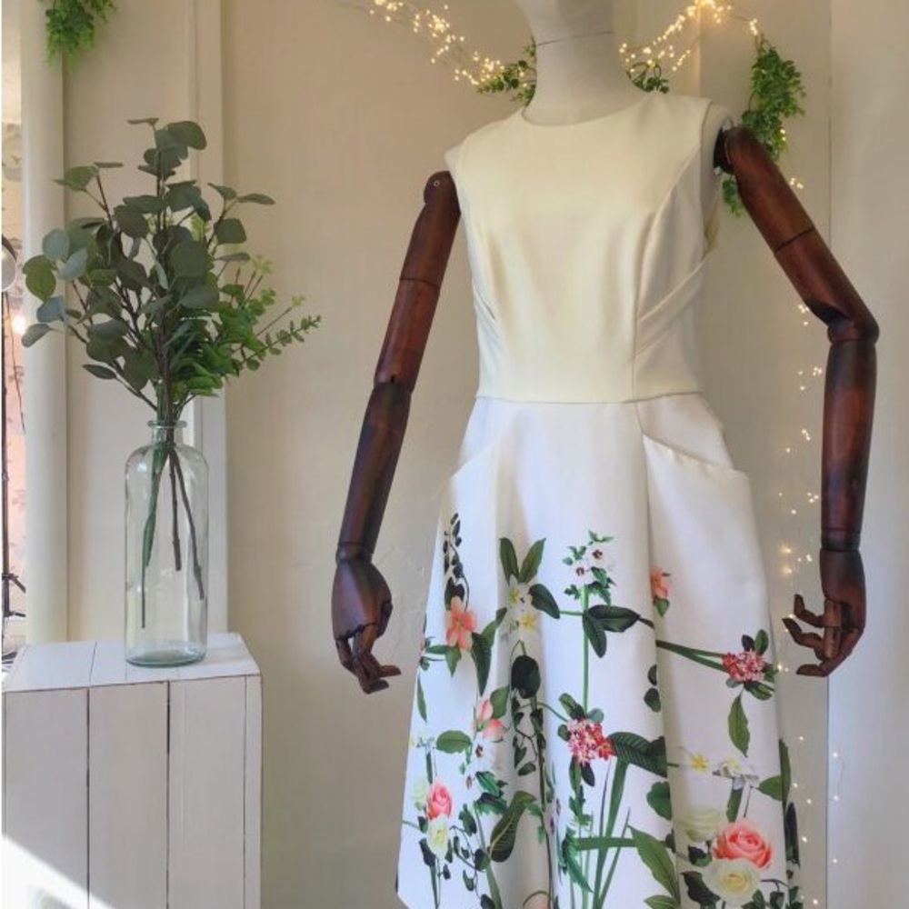 Ted Baker “Karolie” Secret Trellis Pleated Dress – Size 1